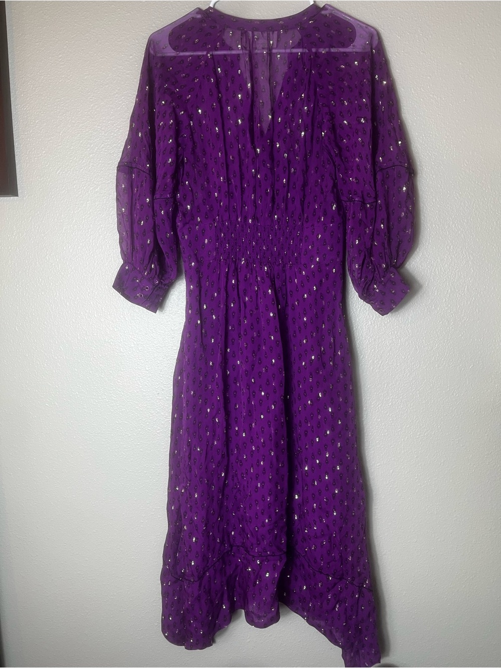 BA&SH Cyana Balloon-Sleeve Midi
Dress in Purple Size S - Picture 6 of 10